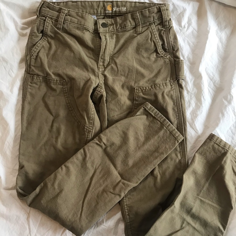 Carhartt Slim Fit Work Pants Size 2 Tan
